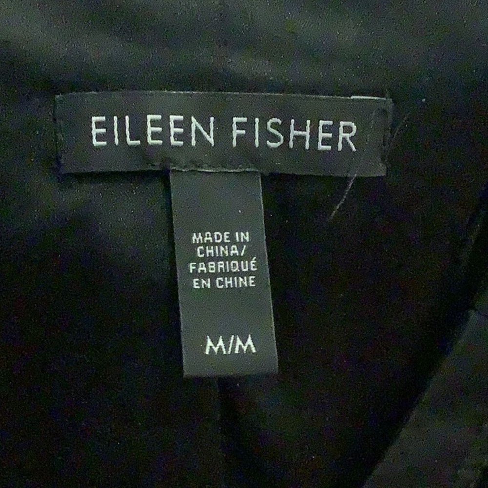 Eileen Fisher Velvet Silk Blend Quilted Jacket Black Size Medium - Picture 5 of 7